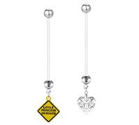 Besyvvin 3pcs Boutons de grossesse Bleu Maternité Anneaux de Nombril en Plastique 14G Acrylique Bioflex Piercing Bars Bijoux 14/25/38mm