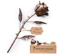 BESZONE Regalo de Cobre de 7 años para Ella, Regalo de Cobre Rosa de Metal para Esposa, 7º Aniversario de deshierbe para él, Marido, Parejas, Flor eterna 22, 22 años, Obra de Arte Hecha a Mano con