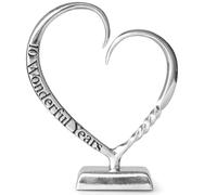 BESZONE Regalo de estaño de aniversario de 10 años para ella, regalo de 10 aniversario de boda para parejas, esposa, marido, hombres, estaño forjado a mano, corazón de aluminio, recuerdo, decoración