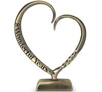 BESZONE Regalos de Bronce de 8 años para Ella, Regalo de 7º Aniversario de Boda para Parejas, Esposa, Esposo, Hombres, corazón de Bronce Forjado a Mano, Recuerdo de Arte para decoración del hogar