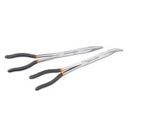 Beta 1009L/DP-S2 - Juego de 2 alicates de bocas semirredondas muy largas granuladas con articulación doble