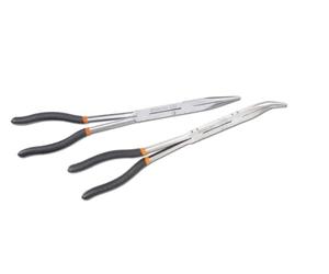 Beta 1009L/DP-S2 - Juego de 2 alicates de bocas semirredondas muy largas granuladas con articulación doble