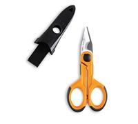 BETA 1128FX, Tijera de Electricista con Hojas Rectas de Acero Inoxidable y Microdentado, Ideal para Terminales de Tubo