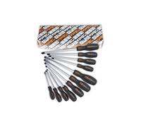 Beta 1243/S11 - Juego de 11 destornilladores planos y Phillips, cabeza de acero, mango bimaterial Evox - Herramientas robustas para el taller y el trabajo pesado