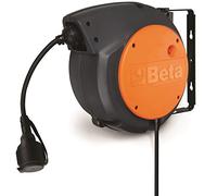 BETA - 1844 15-H05/SCK Bobinadora automática con cable 3Gx1,5 mm² y enchufe schuko, longitud del cable fuera de la carcasa 1 m, con soporte giratorio de 180° y segundo soporte de enclavamiento rápido,