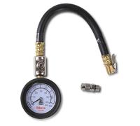 Beta 1949M - Medidor de presión de neumáticos con manómetro antigolpes, lectura 0-4 bar, función de alivio de presión, manguera de 290 mm, instrumento preciso y fiable