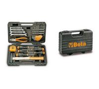 Beta 2055M Surtido de 27 piezas, llaves, brocas, alicates, destornilladores, martillos de ingeniero y cintas métricas en estuche