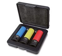 Beta 720LC/C3 - Juego de 3 llaves de vaso de impacto con protección plástica para tuercas de ruedas