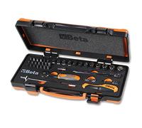 Beta - 900/C12MZ - Surtido de 12 vasos hexagonales, 20 puntas y 7 accesorios, en termoformado de espuma, en caja de metal