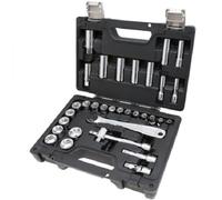 BETA - 913E/C33 - Caja de llaves de vaso (28 llaves hexagonales y 5 accesorios, en caja de plástico), kit de llaves de vaso en maletín de plástico a prueba de golpes con cierres metálicos