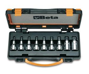Beta 920TX/C9 - Juego de 9 vasos macho para tornillos con huella Torx (art. 920TX) en caja