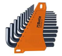 Beta Tools Juego de 12 llaves macho hexagonales acodadas 96N/SC12 con soporte