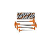 Beta 96TBP/S6 - Juego de llaves macho hexagonales acodadas con cabeza esférica y mango cromadas