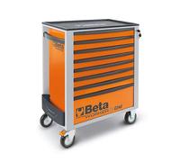 BETA - BW C24S 8/O-Plus Cajonera para Herramientas móvil con 8 cajones, encimera termoplástica - Naranja