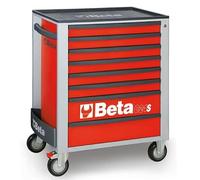 BETA - BW C24S 8/R-Plus Cajonera para Herramientas móvil con 8 cajones, encimera termoplástica - Rojo
