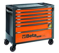 Beta - RSC24Axl/7-O - Cajonera para Herramientas, 7 cajones, con Sistema antivuelco, Modelo Largo de 882 x 367 mm, con extracción Total, montados en guías telescópicas de Bola, Naranja, 024004271