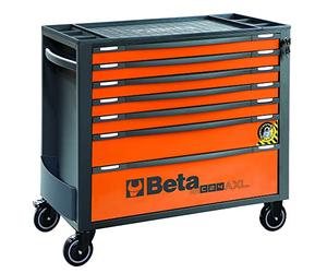 Beta - RSC24Axl/7-O - Cajonera para Herramientas, 7 cajones, con Sistema antivuelco, Modelo Largo de 882 x 367 mm, con extracción Total, montados en guías telescópicas de Bola, Naranja, 024004271