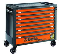 BETA RSC24Axl/9-O - Cajonera para Herramientas, 9 cajones, con Sistema antivuelco, Modelo Largo de 882 x 367 mm, con extracción Total, montados en guías telescópicas de Bola, Naranja, 024004291