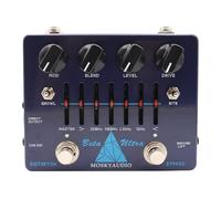 BETA ULTRA Pedal de efecto de preamplificador de distorsión de graves eléctrico, ecualizador gráfico de 6 bandas con salida de auriculares de 1/8 pulgadas
