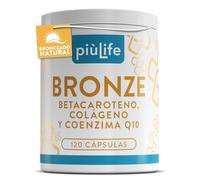 Betacaroteno Capsulas Bronceado PiùLife, 120 Cápsulas, Acelerador Bronceado Con Licopeno, Ácido Hialurónico, Cobre, Colageno, Pastillas Bronceadoras Piel, Pastillas Para El Sol
