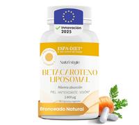 Betacaroteno liposomal - Acelerador Bronceado Rayos UVA - Vitamina A y Vitamina E - Antioxidante para salud de la piel y ocular - Bronceador Natural pastillas acelera y mantiene el bronceado - 60 cáps