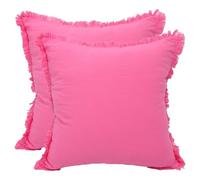 Betadistor Paquete de 2 fundas de almohada cuadradas de algodón cómodas y sólidas (solo funda, sin relleno) de 45 x 45 cm, color rojo rosa, 518-0389