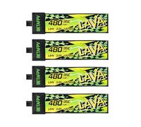 BETAFPV 4pcs Lava II 1S 480mAh Battery 3.8V 95C LiHV Battery with BT2.0 Connector Compatible with 1-2S Tiny Whoop Drone Quadcopter Like Air75, Meteor75 Pro, Cetus Pro, Cetus X Brushless Drones