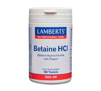 Betaína HCl + Pepsina 180 comprimidos Lamberts - enzimas digestivas