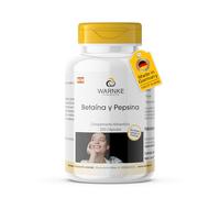 Betaína y pepsina - 250 cápsulas - Betaína HCL + sustancias amargas de genciana - Cápsulas de enzimas de espectro completo - ALTA DOSIS - Calidad de farmacia alemana | Warnke Vitalstoffe