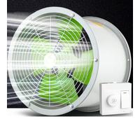 BETAM Extractor Cocina,Ventilador Industrial Flujo Axial,2800RPM Alta Velocidad Ventilador Extractor De Aire,Regulación De Velocidad Continua,para Oficinas, Baños Rejillas Dextractor,300mm