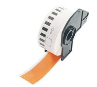 BETCKEY - 1 Rollo DK-22214 Etiquetas de Color (Naranja), 12mm x 30.48m, 1 Cinta Continua de Papel Térmico para Brother QL Impresoras de Etiquetas