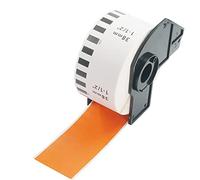 BETCKEY - 1 Rollo DK-22225 Etiquetas de Color (Naranja), 38mm x 30.48m, 1 Cinta Continua de Papel Térmico para Brother QL Impresoras de Etiquetas
