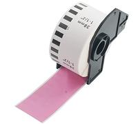 BETCKEY - 1 Rollo DK-22225 Etiquetas de Color (Rosado), 38mm x 30.48m, 1 Cinta Continua de Papel Térmico para Brother QL Impresoras de Etiquetas