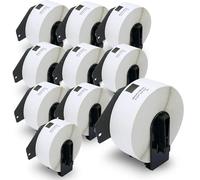 BETCKEY - 10 Rollos de DK-11201 Etiquetas Precortadas de Dirección Estándar Compatible con Brother, 29mm x 90mm, 4000 Etiquetas para Impresoras de Etiquetas QL