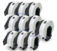 BETCKEY - 10 Rollos de DK-11203 Etiquetas para Carpetas de Archivo Compatible con Brother, 17mm x 87mm, 3000 Etiquetas para Impresoras de Etiquetas QL