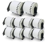 BETCKEY - 10 Rollos de DK-22205 Cinta Continua de Papel Térmico Compatible con Brother, 62mm x 30.48m, 10 continuous Etiquetas para Impresoras de Etiquetas QL