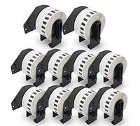 BETCKEY - 10 Rollos de DK-22211 Cinta Continua de Película Plástica Compatible con Brother, 29mm x 15.24m, 10 continuous Etiquetas para Impresoras de Etiquetas QL