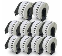 BETCKEY - 10 Rollos de DK-22214 Cinta Continua de Papel Térmico Compatible con Brother, 12mm x 30.48m, 10 continuous Etiquetas para Impresoras de Etiquetas QL