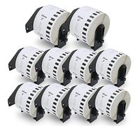 BETCKEY - 10 Rollos de DK-22223 Cinta Continua de Papel Térmico Compatible con Brother, 50mm x 30.48m, 10 continuous Etiquetas para Impresoras de Etiquetas QL