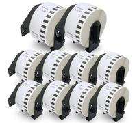 BETCKEY - 10 Rollos de DK-22225 Cinta Continua de Papel Térmico Compatible con Brother, 38mm x 30.48m, 10 continuous Etiquetas para Impresoras de Etiquetas QL