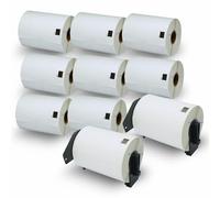 BETCKEY - 10 Rollos DK-11241 Etiquetas Adhesivas con Solo 2 Soportes de Etiquetas Reutilizables, 102mm x 152mm, 2000 Etiquetas de Envíos para Brother QL Impresoras de Etiquetas