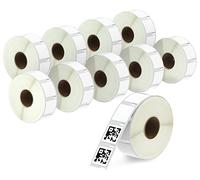 BETCKEY - 10 Rollos S0929120 Etiquetas Adhesivas, 25mm x 25mm, 7500 Etiquetas Multiusos Pequeñas para LabelWriter 450, 4XL, No se aplica 550 o 5XL