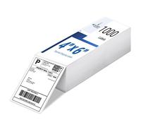 BETCKEY - 102mm x 152mm Etiquetas de Envío Directo Termal, Nivel Comercial - Perforadas, 4" x 6" - 1000 Etiquetas Dobladas