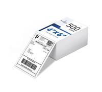 BETCKEY - 102mm x 152mm Etiquetas de Envío Directo Termal, Nivel Comercial - Perforadas, 4" x 6" - 500 Etiquetas Dobladas