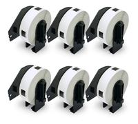 BETCKEY - 6 Rollos de DK-11204 Etiquetas precortadas multipropósito Compatible con Brother, 17mm x 54mm, 2400 Etiquetas para Impresoras de Etiquetas QL