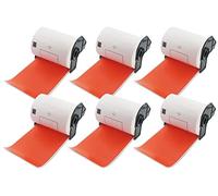 BETCKEY - 6 Rollos de DK-11241 Etiquetas de Envíos Compatible con Brother, 102mm x 152mm, 1200 Etiquetas de Color Red para Impresoras de Etiquetas QL