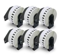 BETCKEY - 6 Rollos de DK-22210 Cinta Continua de Papel Térmico Compatible con Brother, 29mm x 30.48m, 6 continuous Etiquetas para Impresoras de Etiquetas QL