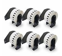 BETCKEY - 6 Rollos de DK-22211 Cinta Continua de Película Plástica Compatible con Brother, 29mm x 15.24m, 6 continuous Etiquetas para Impresoras de Etiquetas QL