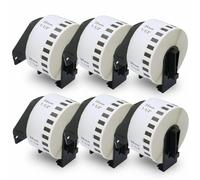 BETCKEY - 6 Rollos de DK-22225 Cinta Continua de Papel Térmico Compatible con Brother, 38mm x 30.48m, 6 continuous Etiquetas para Impresoras de Etiquetas QL