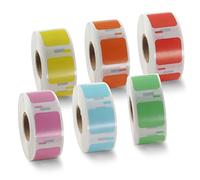 BETCKEY - 6 Rollos S0929120 Etiquetas de Color(6 colores), 25mm x 25mm, 4500 Etiquetas Multiusos Pequeñas para LabelWriter 450, 4XL, No se aplica 550 o 5XL